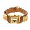 Image 1 : Hermes Medor PM Watch Brown/Gold Leather/Metal