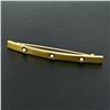 Image 2 : Art Nouveau 14k Gold Natural Seed Pearl Bar Pin Brooch
