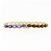 Image 2 : 14k Yellow Gold 17.65 ctw Half Bezel Set Oval Cut Natural Gemstone 6.75" Bracele
