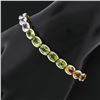 Image 8 : 14k Yellow Gold 17.65 ctw Half Bezel Set Oval Cut Natural Gemstone 6.75" Bracele