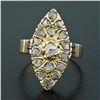 Image 2 : Antique Victorian 14k Rosy Yellow Gold Rose Cut Diamond Marquise Navette Ring