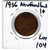 Image 2 : 1936 NEWFOUNDLAND LARGE CENT VF30