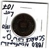 Image 1 : 1880 NEWFOUNDLAND LARGE CENT SCARCE LOW 0 IN DATE