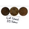 Image 2 : 3 OLD COLONIAL TOKENS, SIR ISAAC BROCK AND 2 OTHER 1812 HALF PENNY      TOKENS