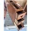 Image 1 : 3 drawer bank of sewing machine drawers, oak 14 x 14 x 5"