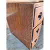 Image 3 : 3 drawer bank of sewing machine drawers, oak 14 x 14 x 5"