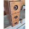Image 1 : 3 drawer bank of sewing machine drawers, oak 14 x 14 x 5"