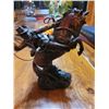 Image 1 : cowboy roping on bucking horse statur 12"T, resin