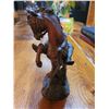 Image 3 : cowboy roping on bucking horse statur 12"T, resin