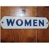 Image 1 : porcelain restroom sign "Women" original, 10 inch