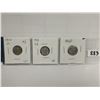 Image 1 : 1910,18,20 All VF Silver 5¢ coins
