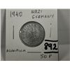 Image 1 : 1940 Nazi Germany 50 Pfening coin