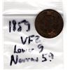 Image 2 : 1859 Large One Cent VF20 LOWER 9, NARROW 59