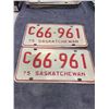 Image 1 : Pair of 1975 Saskatchewan license C plates