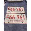 Image 1 : Pair of 1975 Saskatchewan license C plates