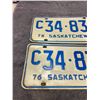 Image 2 : Pair of 1976 Saskatchewan license C plates