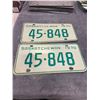 Image 1 : Pair of 1970 Saskatchewan license plates