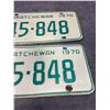 Image 3 : Pair of 1970 Saskatchewan license plates