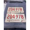 Image 1 : Pair of 1971 Saskatchewan license plates