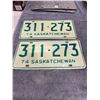 Image 1 : Pair of 1974 Saskatchewan license plates