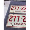 Image 2 : Pair of 1975 Saskatchewan license plates