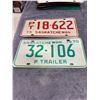 Image 1 : 1970 and 1975 Saskatchewan trailer license plates