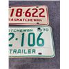 Image 3 : 1970 and 1975 Saskatchewan trailer license plates