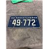 Image 1 : 1962 Saskatchewan license plate
