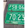 Image 2 : Pair of 1965 Saskatchewan license plates - farm