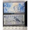 Image 5 : Limited Edition "Lasting Impressions" Dual 1986 & 2002 uncirculated Canadian 5 dollar bills - matchi