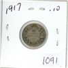 Image 1 : 1917 Canadian silver 10 cent coin
