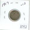 Image 1 : 1917 Canadian silver 10 cent coin