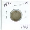 Image 1 : 1934 Canadian silver 10 cent coin