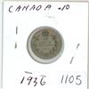 Image 1 : 1936 Canadian silver 10 cent coin
