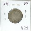 Image 1 : 1914 Canadian silver 25 cent coin
