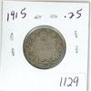 Image 1 : 1915 Canadian silver 25 cent coin