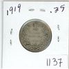 Image 1 : 1919 Canadian silver 25 cent coin