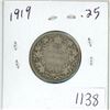 Image 1 : 1919 Canadian silver 25 cent coin
