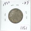 Image 1 : 1930 Canadian silver 25 cent coin