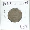 Image 1 : 1935 Canadian silver 25 cent coin