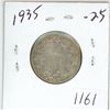 Image 1 : 1935 Canadian silver 25 cent coin