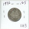 Image 1 : 1936 Canadian silver 25 cent coin