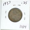 Image 1 : 1937 Canadian silver 25 cent coin