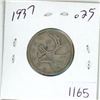 Image 1 : 1937 Canadian silver 25 cent coin
