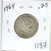 Image 1 : 1964 Canadian silver 25 cent coin