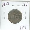 Image 1 : 1968 Canadian 25 cent coin