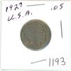 Image 1 : 1927 US buffalo 5 cent coin