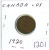 Image 1 : 1920 Canadian 1 cent coin