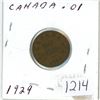 Image 1 : 1929 Canadian 1 cent coin