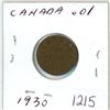 Image 1 : 1930 Canadian 1 cent coin